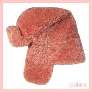 Adrienne Landau Faux Fur Trapper Hat in Salmon